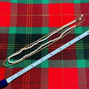 Loft pearl and chain layered necklace